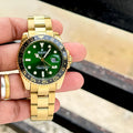 Rolex GMT Master 2 Men's Watch Green Dial Gold Stainless Steel 41mm