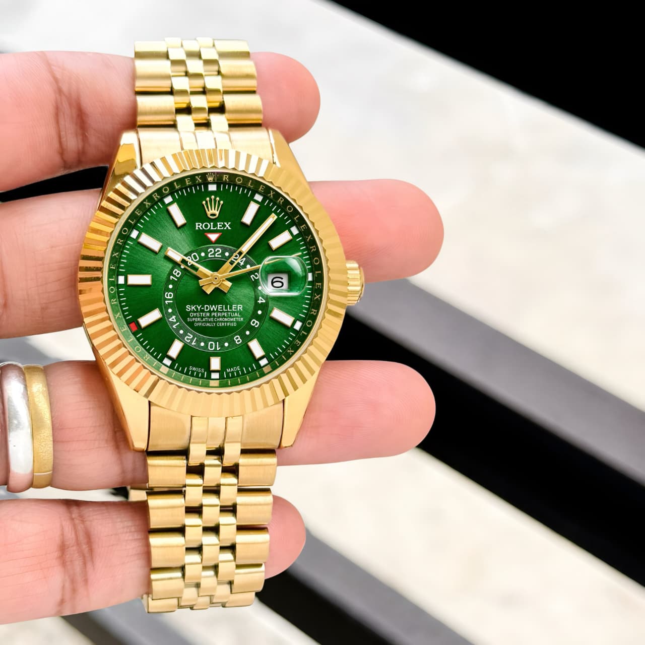 Rolex Sky-Dweller Men's Watch Reference 336938 Gold Stainless Steel 42mm