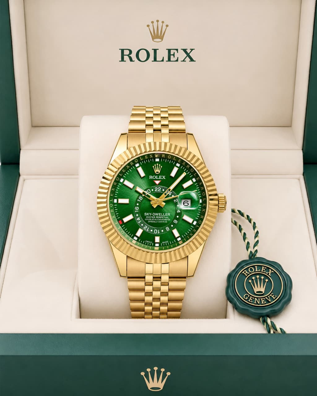 Rolex Sky-Dweller Men's Watch Reference 336938 Gold Stainless Steel 42mm
