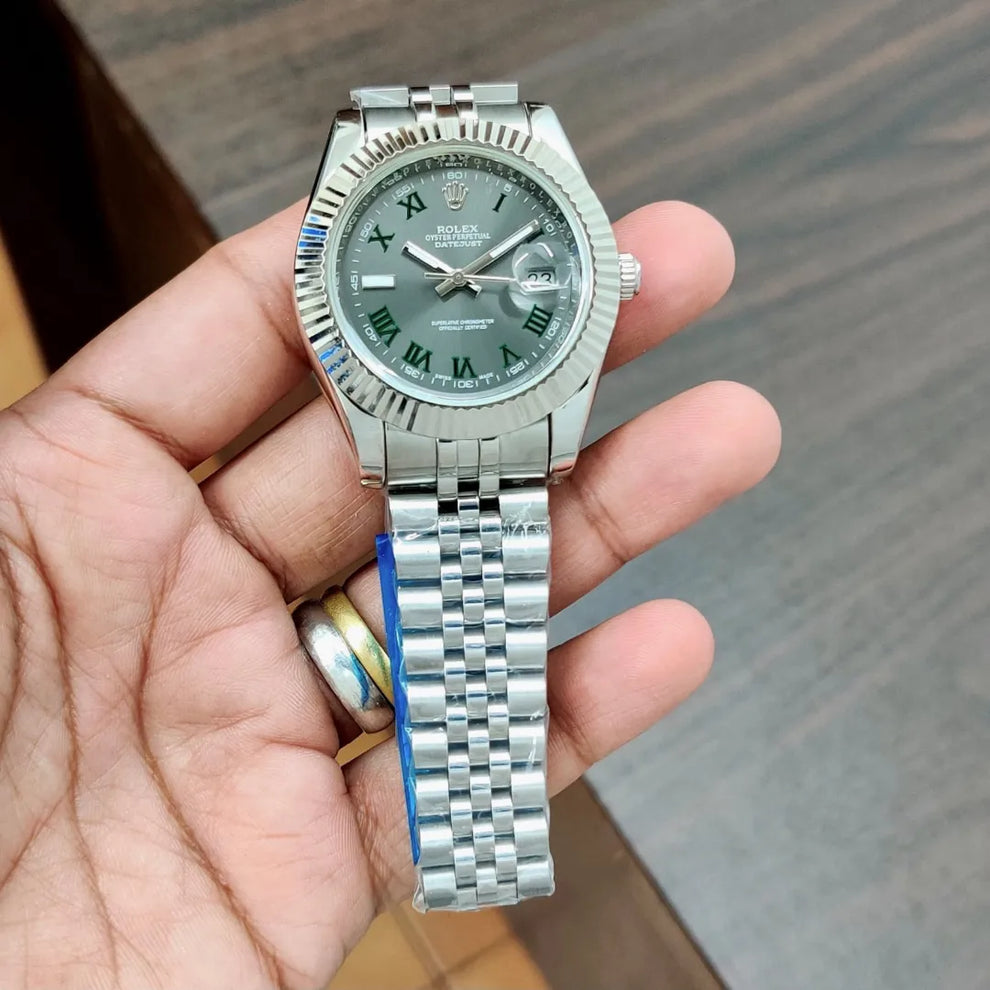 Premium Watch Silver Metal Strap