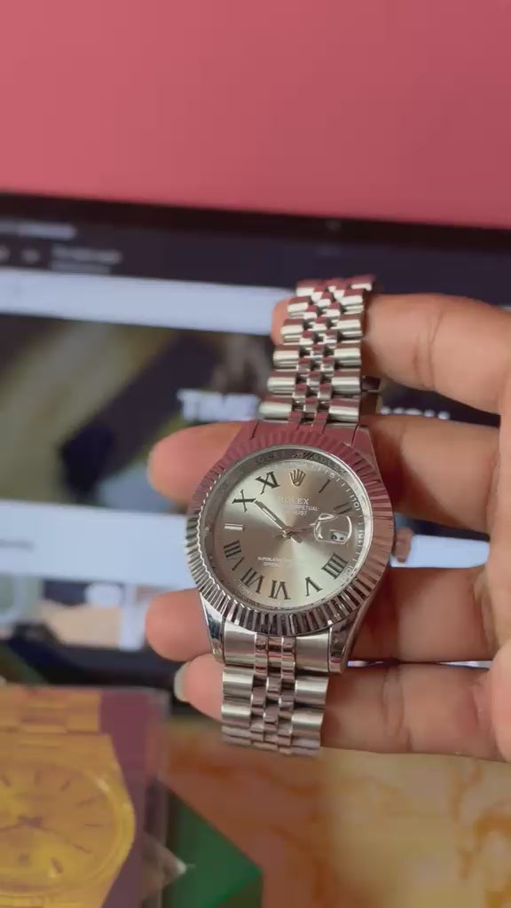 Premium Watch Silver Metal Strap